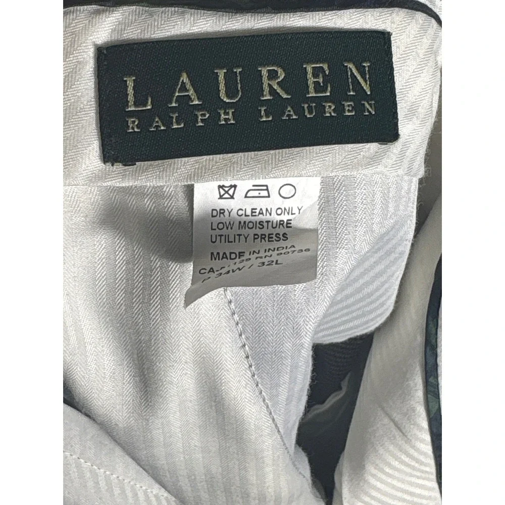 Lauren Ralph Lauren Mens Brown Wool Pleated Cuffed Dress Pants 34W 32L 490006038